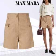 Max Mara】Lola ピュア キャメル ショート パンツ - メルカリ
