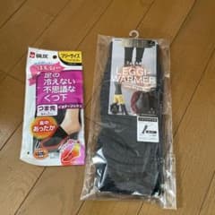 桐灰の足の冷えないつま先靴下とレッグウォーマーのセットです。のサムネイル