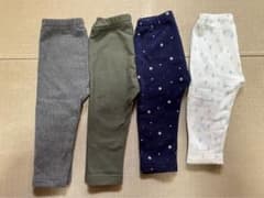 ユニクロ フリース レギンス 80サイズ 4本セットのサムネイル