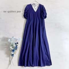 極美品ꕥヌキテパ 24SS 人気 ドビーストライププレインドレス リボン 金具 極美品ꕥヌキテパ 24SS 人気 ドビーストライププレインドレス リボン