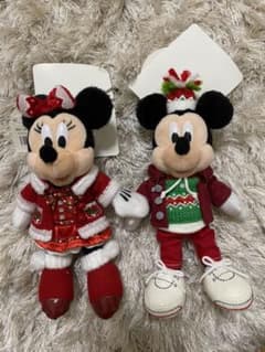 Christmas ミッキー ミニー ぬいぐるみバッジのサムネイル