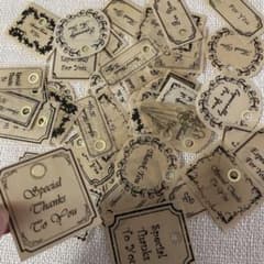 ワックスペーパーの thank youタグ ♪ 紐なし50枚 no.165のサムネイル