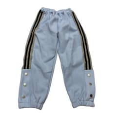 【新品・未使用】サイドライン スナップボタン付き ジャージ パンツ 130ブルー - 4
