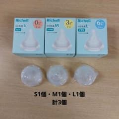 Richell 哺乳瓶用乳首 S・M・L 各1個のサムネイル
