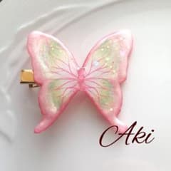 ヘアゴム レジン ハンドメイド 蝶々 キラキラ 蝶 プレゼント 髪飾り