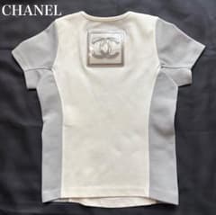 美品　シャネル　スポーツライン　ココマーク　Tシャツ　チビT　ストレッチ 極美品 シャネル スポーツライン ココマーク Tシャツ チビT ストレッチ