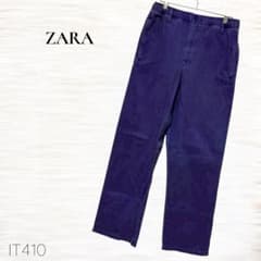 ZARA/칼라 데님 팬츠/맨즈/S/드로우 코드/웨스트 고무/퍼플