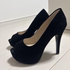 オープントゥ ハイヒール パンプス ブラックのサムネイル