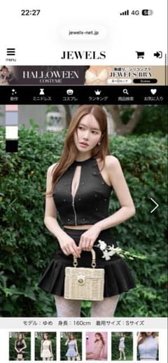 JEWELS ミニドレス ブラック Sサイズのサムネイル