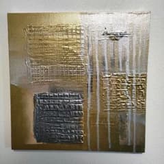 テクスチャーアート 20×20cm 現代アート ゴールド シルバー モダン
