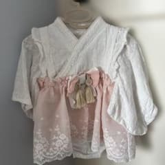 Cottoli ベビー着物ドレス ホワイト・ピンクのサムネイル