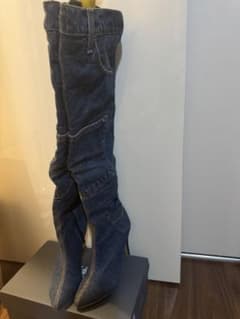 デニム ロングブーツ ハイヒールのサムネイル