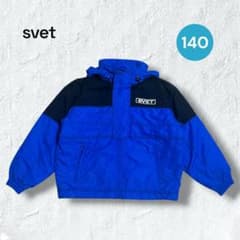 スヴェット 140 ナイロン中綿ジャケット ブルー ブラック バイカラー 90s