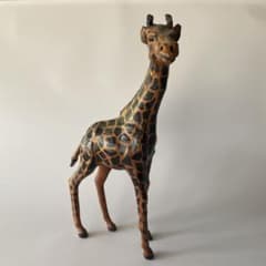 ヴィンテージ キリン きりん レザー オブジェ 高さ42cm ミッドセンチュリー ヴィンテージ キリン きりん レザー オブジェ 高さ42cm ミッド