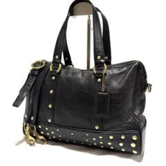 COACH Nancy Satchel Studded 2way black - メルカリ