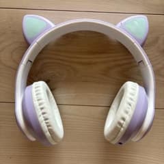 猫耳ワイヤレスヘッドホン ラベンダーのサムネイル