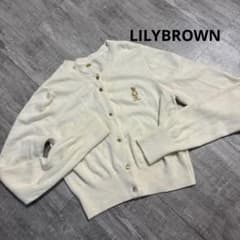 LILYBROWN 자수 크루넥 가디건 화이트