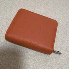 オレンジ カードケース シルバー ジッパーのサムネイル
