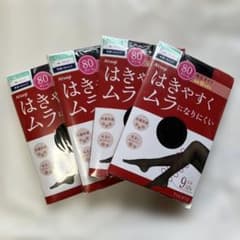 アツギ　タイツ　ブラック　80デニール　L ~LL 4足セットのサムネイル