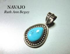 ナバホ族 Ruth Ann Begay作 ターコイズ ペンダント シルバー ナバホ族 Ruth Ann Begay作 ターコイズ ペンダント シルバー - メルカリ