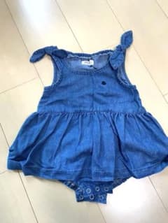 【美品】POLO BABY ロンパース 80cm デニム風 ワンピース 女の子のサムネイル