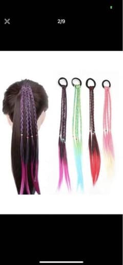 人毛エクステンション ヘアゴム 4点セットのサムネイル