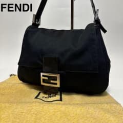 u93【極美品】フェンディ コットン ブラック マンマバケット