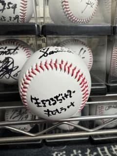 お笑いタレント 明石家さんま 直筆サインボール 英語サイン 生きてる