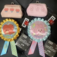BT21 코인 케이스와 리본 배지 세트