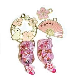 じゃれねこ『6月☆⑤和柄×サーモンピンク×蝶々』 じゃれねこ『10月☆⑦和柄×ピンク』 - メルカリ