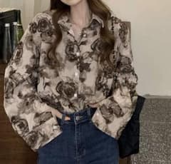 柄シャツ オーバー 花柄のサムネイル
