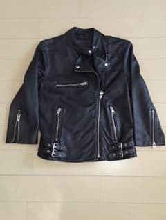 ALLSAINTS レザーライダースジャケット ブラック ⑤のサムネイル