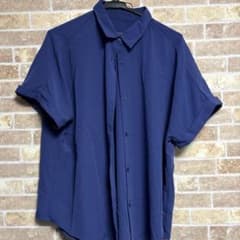 GU ドレープシャツ 半袖 青のサムネイル