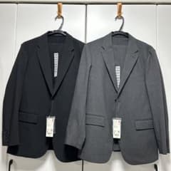 UNIQLO　感動ジャケット&感動パンツ　ブラック・グレーセット（サイズ表記有） ユニクロの“感動”ジャケット＆パンツ】楽なのにきちんと装える。夏こそ