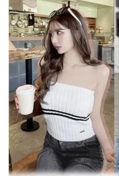 【美品】Cheri mi ニットベアトップ ホワイト