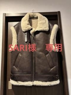 【美品】beauty &youth フェイクムートン　ベストのサムネイル