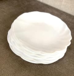 Arcopal アルコパル 白いお皿プレート 6枚セット ミルクガラス 美品②
