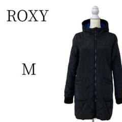 ROXY ロキシー ブラック （内側ブルー） ダウンジャケット M - メルカリ