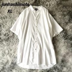 junhashimoto ジュンハシモト バンドカラー半袖シャツ リネン XL