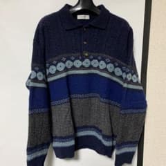希少 LANVIN PARIS 最高級ウールアンゴラ 総柄 ケーブルニットのサムネイル