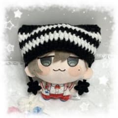 にじまるっと ぬい服 猫耳ニット帽 ブラック×ホワイト 黒×白 - メルカリ