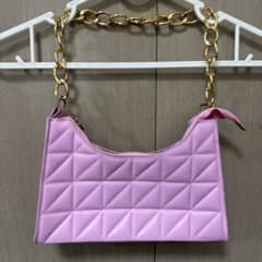 キルティング チェーン ショルダーバッグ ピンクのサムネイル