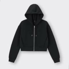 GU ダブルフェイスフルジップパーカ 黒のサムネイル
