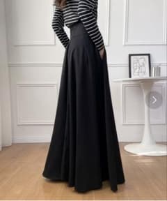 【美品】ABITOKYO フレアスカート　ロングスカート　黒のサムネイル