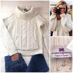 新品★本場アイルランド製/フィッシャーマンニット/高級ニット/セーターのサムネイル