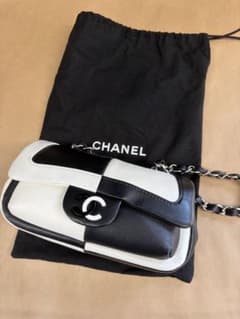 CHANEL バイカラー チェーンショルダーバッグ ヴィンテージ チョコバー