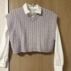 repipi armario ケーブルニットベスト ドッキングシャツのサムネイル