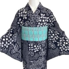 ☆ white様☆紫陽花 有松絞り 絞り染め 絞り浴衣 総絞り 浴衣 NO2