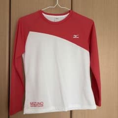 MIZUNO 長袖Tシャツ レッド ホワイトのサムネイル