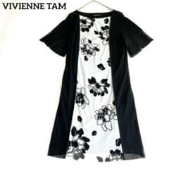 VIVIENNETAM/ヴィヴィアンタム 日本製 花柄 ワンピース モノトーン